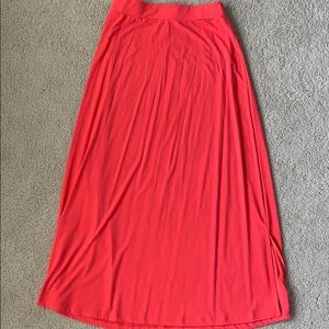 Coral Pink Maxi Skirt